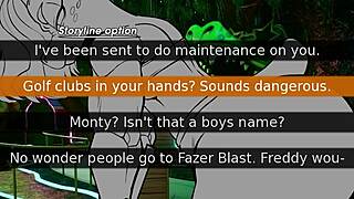 I explored the unfinished FNAF game in the garage with big tits.