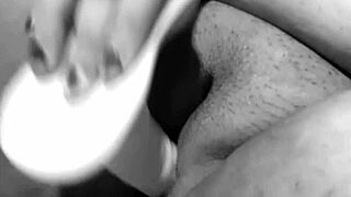 Wet vagina of Colombian milf with big tits and ass