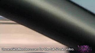 Hot blonde flashes tits in backseat