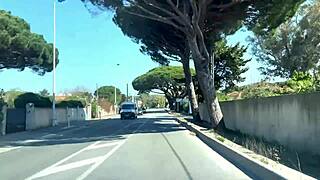 sarah, 21, is a sexy hostess at saint tropez with small tits getting a facial cumshot