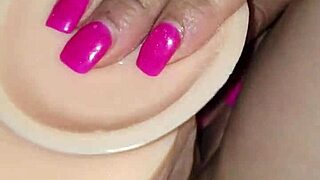 Latina amateur uses big dildo on her big ass