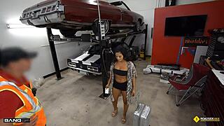 Roadside - thick latina stripper fucks the mechanic
