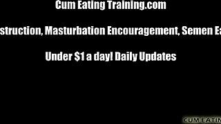 Femdom Makes You Clean Cum Off Floor With Tongue In POV