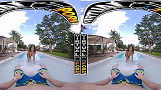 experience skyla sun's hot outdoor pool bang in pov vr