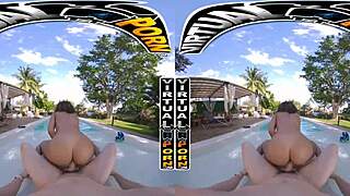 experience skyla sun's hot outdoor pool bang in pov vr