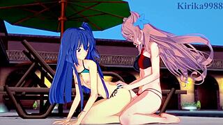 Tsubasa Kazanari and Maria Cadenzavna Eve in Wild Futanari Action