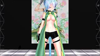Sinon From Sword Art Online Shows Her Big Tits!