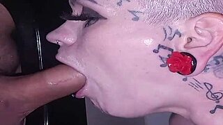 Lyrik Allure gets messy facial at gloryhole encounter