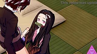 Tanjiro and Nezuko in Demon Slayer hentai: innocent siblings turn horny with blowjobs and cumshots
