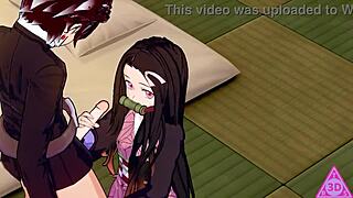 Tanjiro and Nezuko in Demon Slayer hentai: innocent siblings turn horny with blowjobs and cumshots