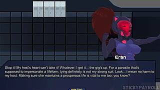 Blue haired asian uses big ass to fuck you and make you cum in this hentai game.