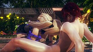 damn! fischl from genshin impact gives pov blowjob with cum facial