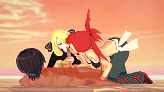 Wanna join Flannery and Cynthia for a Pokemon threesome?