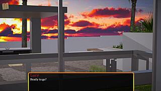Redhead in erotic game walkthrough and family fun