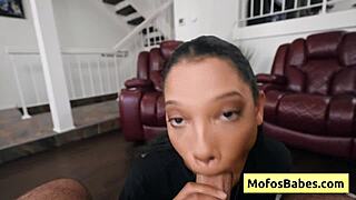 Sexy Ebony Slut Eden West Sucks Monster White Cock And Loves It Deep In Her Black Cunt Pov