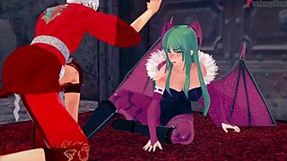 嘿，Morrigan，来万圣节Hentai里狠干我！