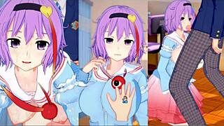 touhou satori gets big tits rubbed in 3d hentai game