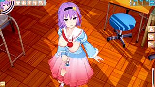 touhou satori gets big tits rubbed in 3d hentai game