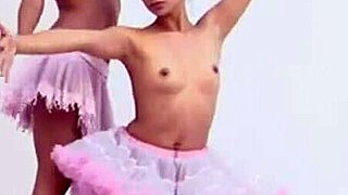 topless lesbian ballerina teens teasing with little lorie 😍