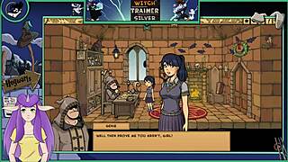 Watch the sexy brunette with big tits in Witch Trainer Silver part 19! Fucking and sucking in this hentai game!