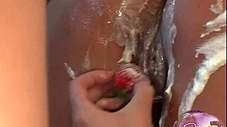 Tabatha Sweet Licks Pussy with Strawberries and Cream!