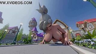 Mercy grows huge in crossdressing hentai adventure