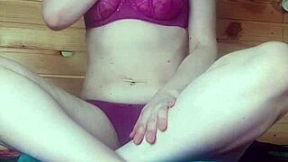 sweet masked blonde masturbates pussy with vibrator to orgasm