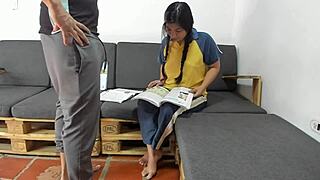 Studying for exam, they fuck me with cum on face, did I pass part 1?