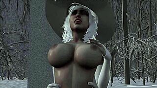 White Queen Enjoys Steamy Sex with Snow Elf in 3D.