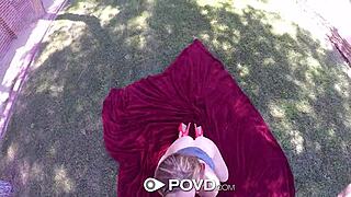 Naughty Blonde Anya Olsen POV Deepthroat Cumshot