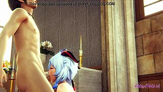Hey, Ganyu from Genshin Impact gets naughty in church hentai