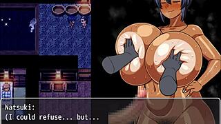 i'm the tanned girl natsuki in hentai game ep 37 giving handjob to married man in bathroom