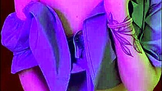 beautiful 18 year old in blue dress masturbates, sucks dildo, fucks herself in front of you - arinafox 😍