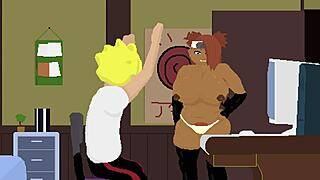 Asian femdom rides big cock cowgirl, creampie in boobs and big ass hentai.