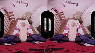 spider gwen gives blowjob in vr pov