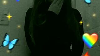 The shy cute student moans while masturbating secretly in the bathroom