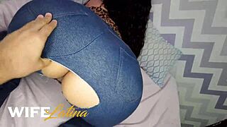 Ripping pants to pound my tight Brazilian pussy hard