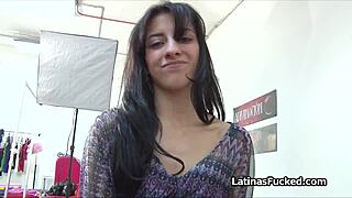 Slamming a long-legged Latina amateur hard during her steamy casting session