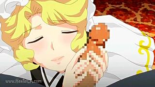 blonde busty maid in anime