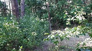 I helped a stranger cum with a strapon in public forest! Wow!