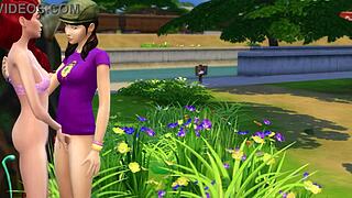 Lesbians licking pussy outdoors at the park?