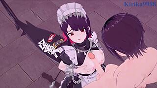 Ellen Joe in intense Zenless Zone Zero hentai scene.