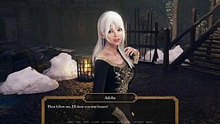 She showed me the castle view in her cute outfit, and I got so excited.