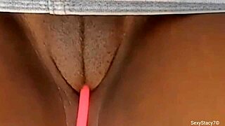Beautiful Jamaican beauty, Stacy7, masturbates her big and sensitive clitoris