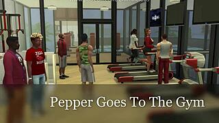 健身房跟骚女友性锻炼💪😏