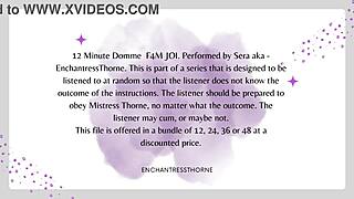f4m femdom guides your pleasure in intense joi session. follow every command for ultimate release.