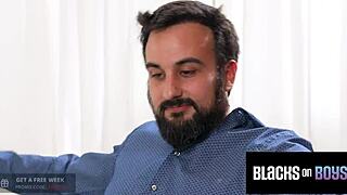 Hot Hairy Hunk Experiences the Fuck Machine and Big Dick in His Cute Ass!