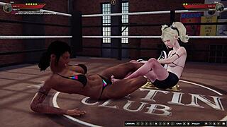 dela and bree fight naked with fingering and oral in 3d