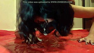 slut lucy drinks piss in nude fetish scene.