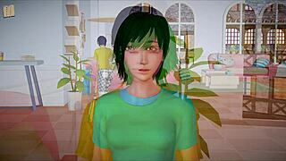 Blonde with big tits and ass feels intense emotions in homemade game